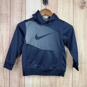 Nike Kids Dark Blue Hoodie with Gray Accents